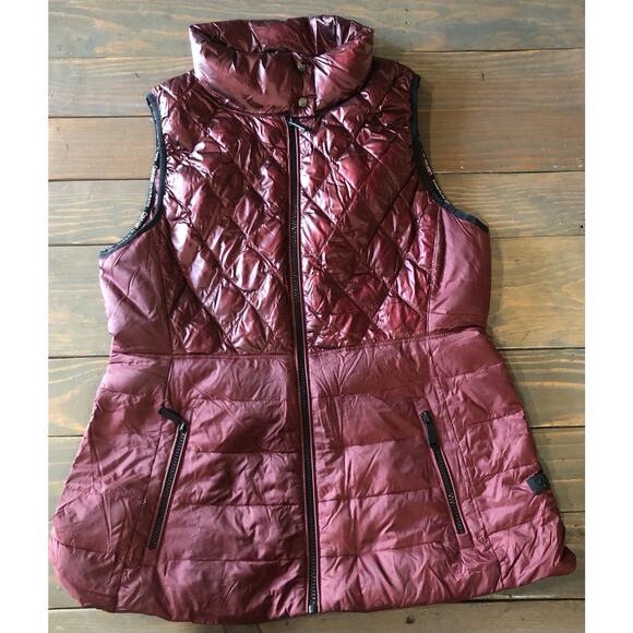 Calvin Klein Performance wine/burgundy puffer vest women's size M - Picture 1 of 11